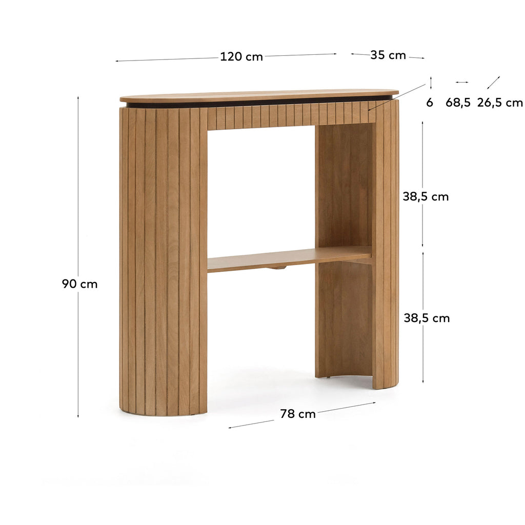 Licia console table with 1 drawer, solid mango wood, 120 x 90 cm