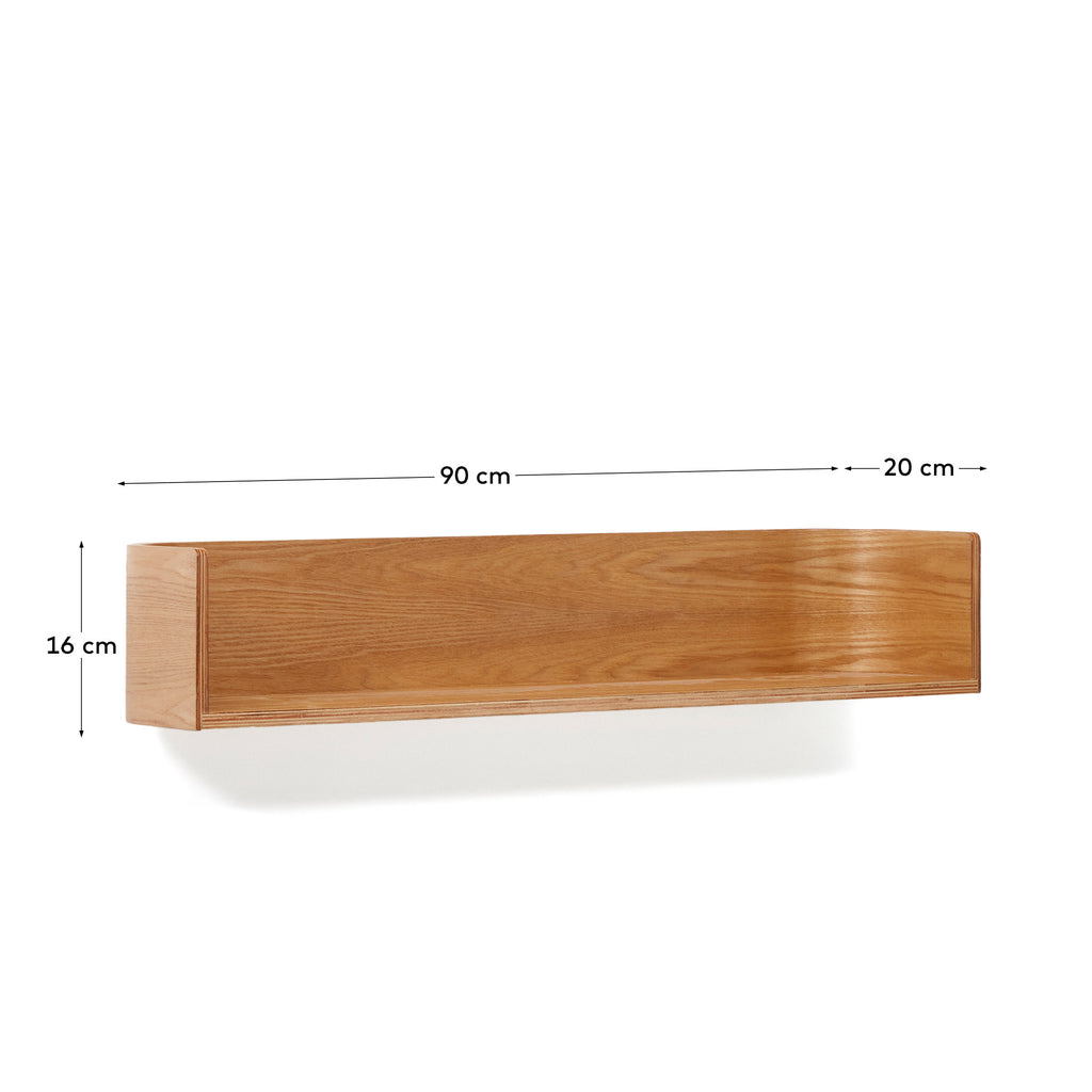 Octavia shelf made of ash plywood FSC Mix Credit 90 x 20 cm