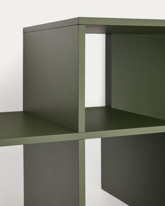 Ina modular shelving unit in green lacquered MDF 80 x 80cm FSC 100%