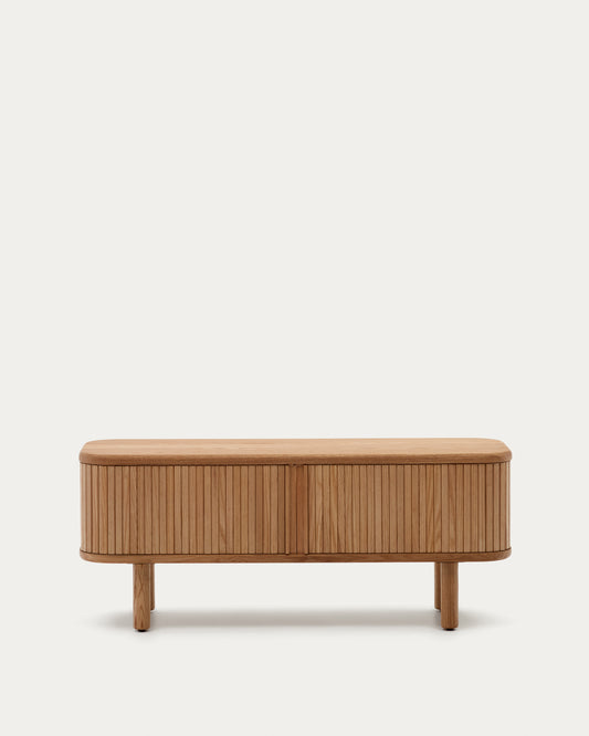 Mailen 2 door TV stand in ash veneer with a natural finish 120 x 50 cm