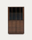 Onix display cabinet solid walnut and walnut veneer dark finish 100 x 170 cm FSC Mix Credit