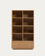 Helvine display cabinet 4 doors 2 drawers oak veneer and tempered glass 100 x 174 cm FSC 100%