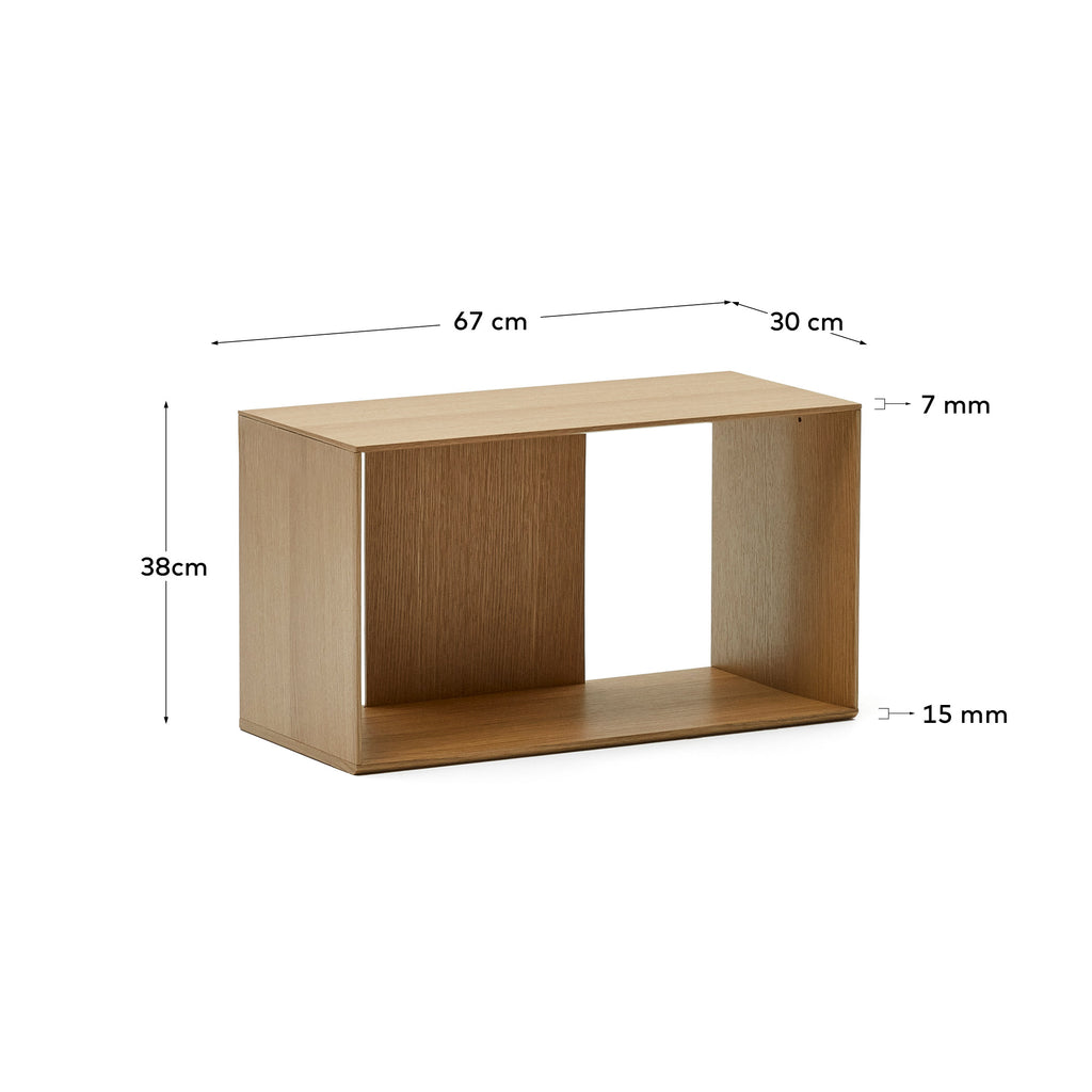 Litto medium shelf module in oak veneer, 67 x 38 cm