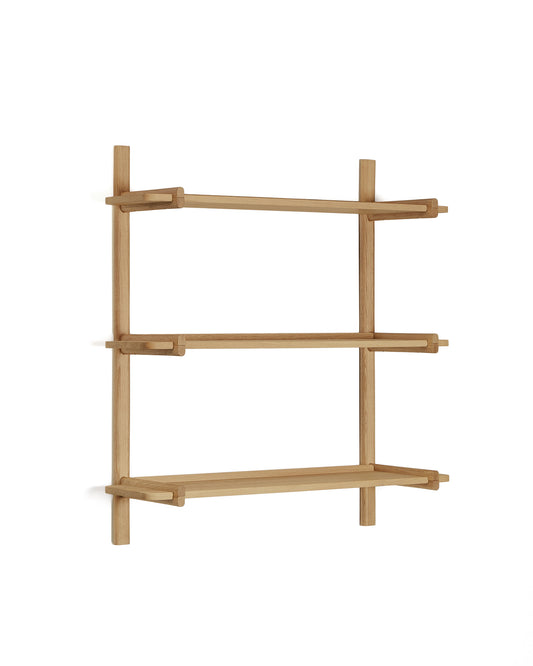 Sitra modular shelf, 3 solid oak wood shelves in a natural finish, 90 cm, FSC Mix Credit