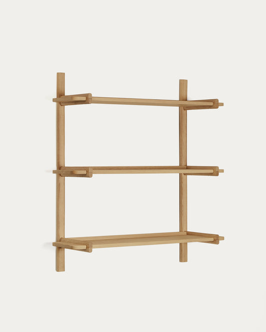 Sitra modular shelf, 3 solid oak wood shelves in a natural finish, 90 cm, FSC Mix Credit