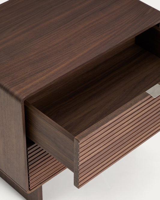 Norlen 2-drawer bedside table in walnut veneer FSX Mix Credit 60 x 52cm