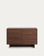 Norlen 6-drawer chest of drawers in walnut veneer FSC Mix Credit 120 x 75 cm