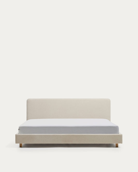 Selven beige chenille bed for 180 x 200cm mattress