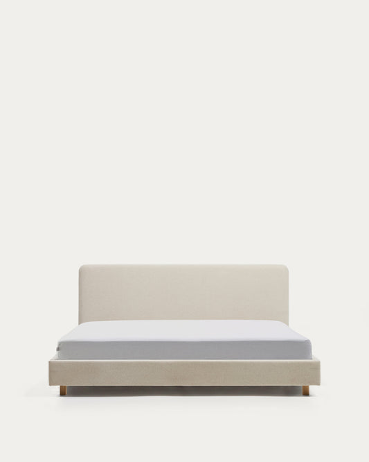 Selven beige chenille bed for 160 x 200cm mattress