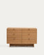 Norlen 6-drawer chest of drawers in oak veneer with natural finish FSC Mix Credit 120 x 75 cm