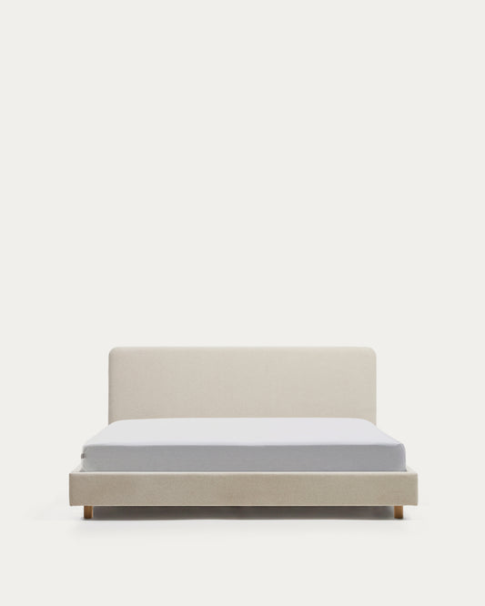 Selven beige chenille bed for 150 x 200cm mattress