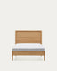 Lenon oak wood and veneer bed for 90 x 200 cm mattress, FSC MIX Credit