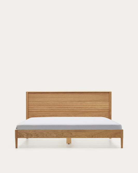 Lenon bed in solid oak and oak wood veneer for 180 x 200 cm mattresses, FSC MIX Credit