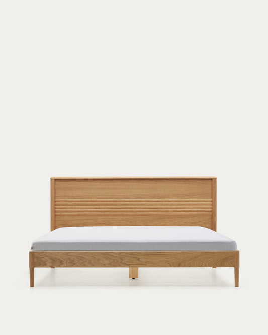 Lenon bed in solid oak and oak wood veneer for 180 x 200 cm mattresses, FSC MIX Credit