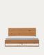 Alguema bed in oak veneer with natural finish for 180 x 200cm mattress