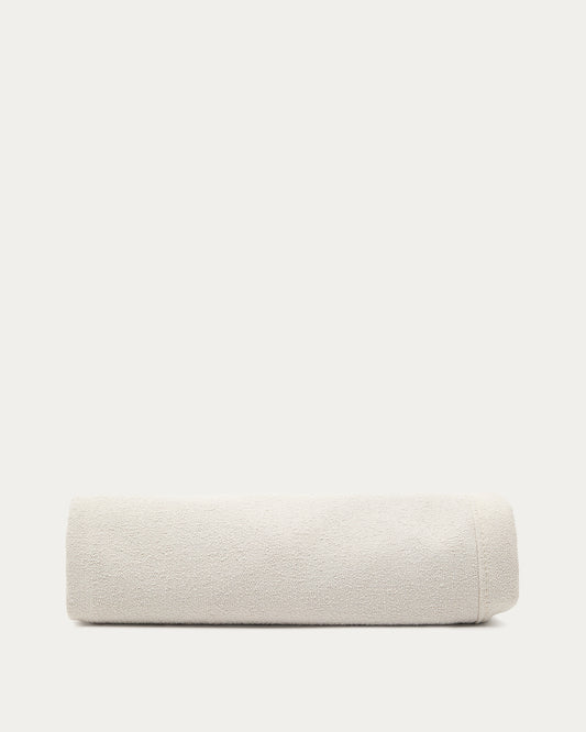 Cover for Odum bed in beige micro bouclé for a 90 x 200 cm mattress