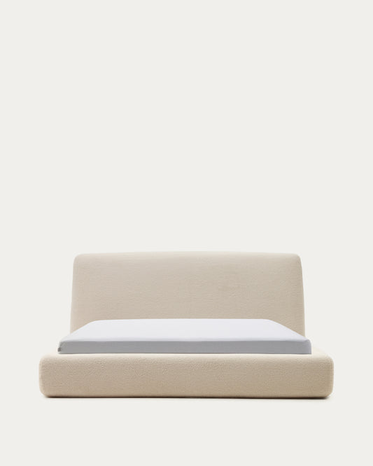 Martina bed with ecru bouclé removable cover for 180 x 200 cm mattress FSC Mix Credit