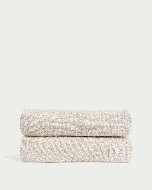 Martina bed cover in ecru chenille for mattress 160 x 200cm