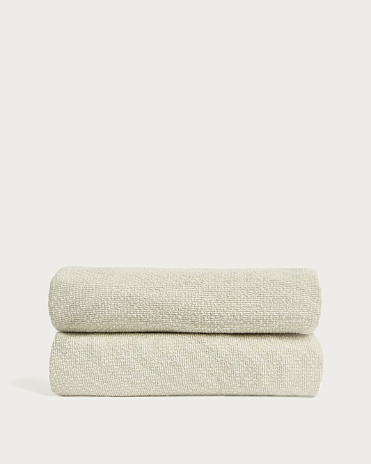 Martina bed cover in ecru chenille for mattress 160 x 200cm