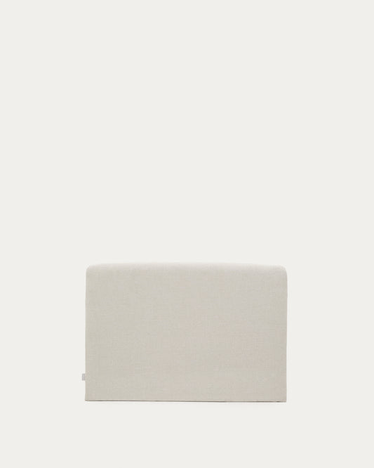 Pearl chenille Valma headboard with removable cover for beds up to 90 cm wide.