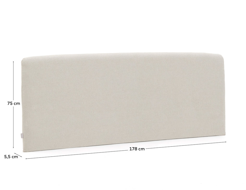 Pearl chenille Valma headboard with removable cover for beds up to 160 cm wide