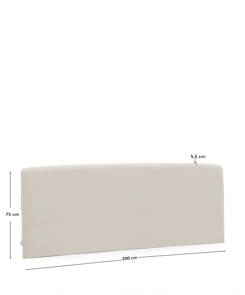 Pearl chenille Valma headboard with removable cover for beds up to 180 cm wide