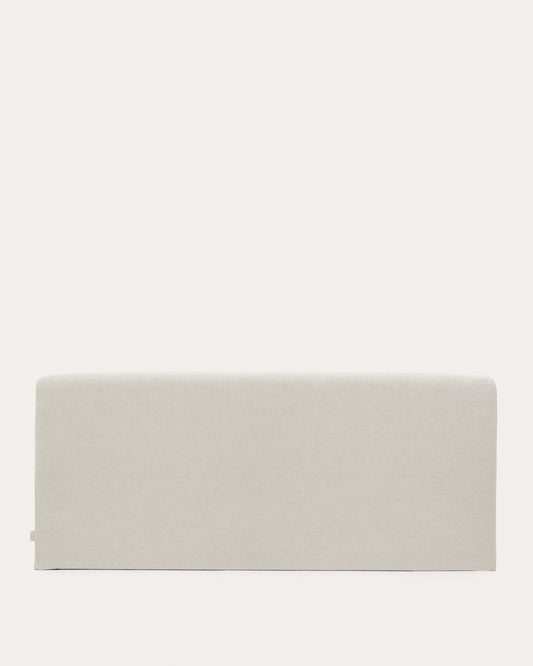 Pearl chenille Valma headboard with removable cover for a 180 x 200 cm bed