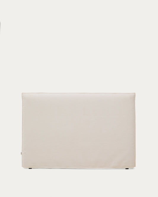 Jaira white chenille headboard with removable cover for beds up to 160cm FSC Mix Credit