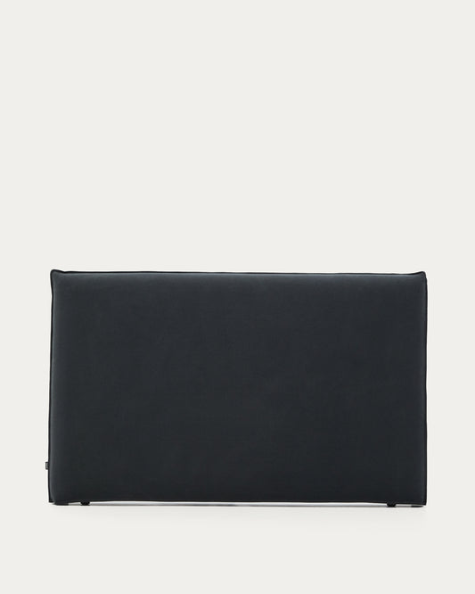 Anthracite grey linen and cotton Jaira headboard with removable cover for a 180 cm FSC Mix Credit bed