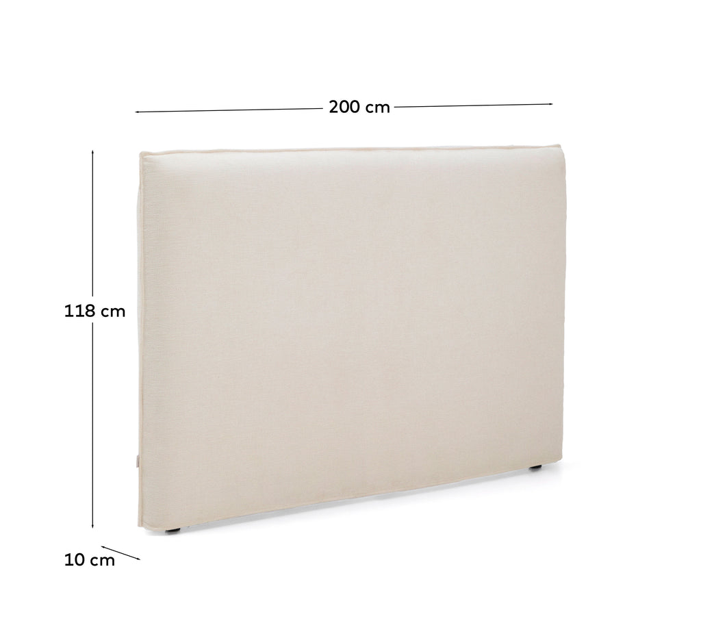 Jaira white chenille headboard with removable cover for beds up to 180cm FSC Mix Credit