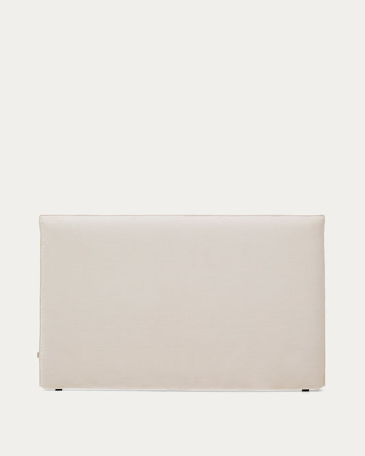 Jaira white chenille headboard with removable cover for beds up to 180cm FSC Mix Credit