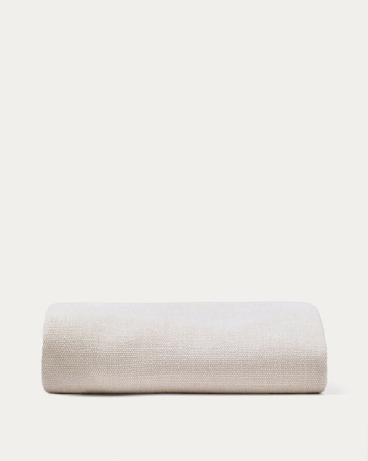 Jaira headboard cover in white chenille for 150cm bed
