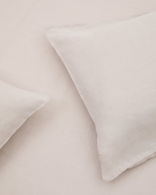 Simmel grey linen blend duvet and pillow cover set for 90 cm bed