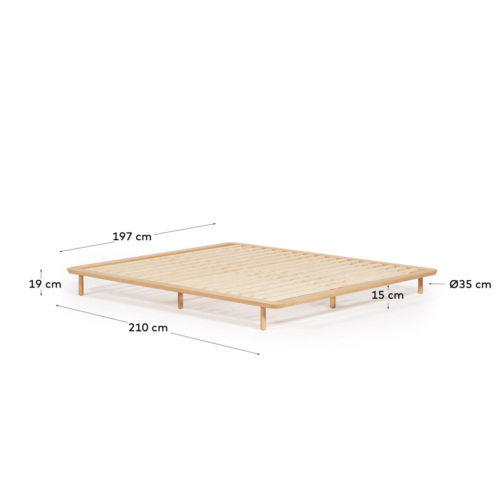 Anielle bed made from solid ash wood for a 180 x 200 cm mattress