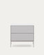 Vedrana two-drawer bedside table white lacquered MDF 60 x 55 cm