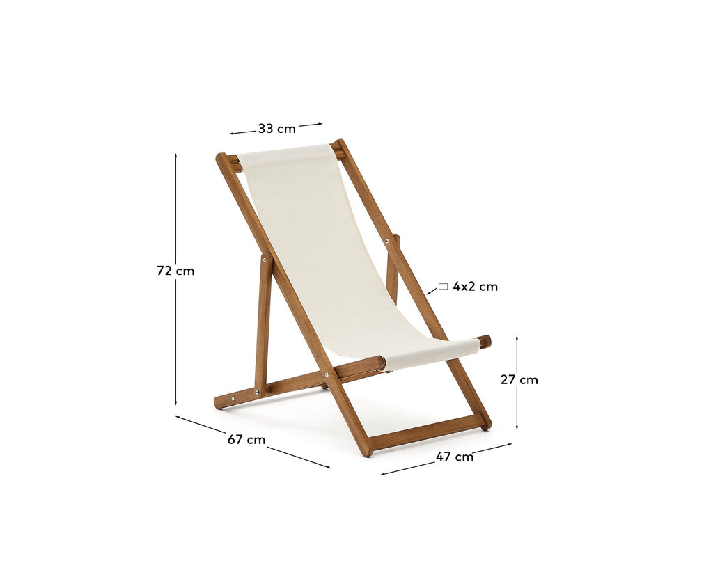 Adredna children’s beige outdoor folding hammock made of FSC 100% solid acacia wood