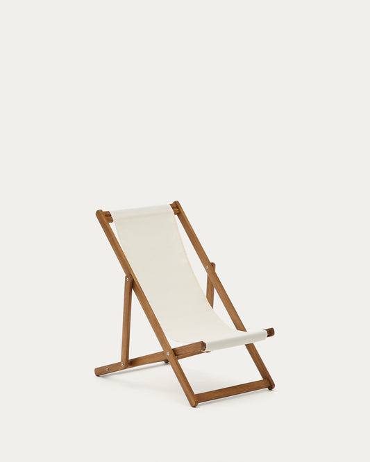 Adredna children’s beige outdoor folding hammock made of FSC 100% solid acacia wood