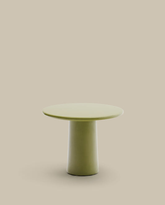 Albanella coffee table in cement with glossy green finish Ø65cm