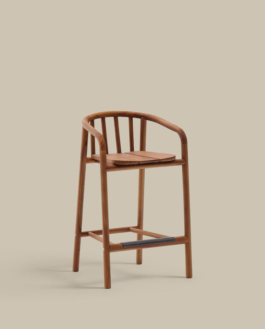 Turqueta outdoor stool made of FSC 100% solid teak wood, height 65cm