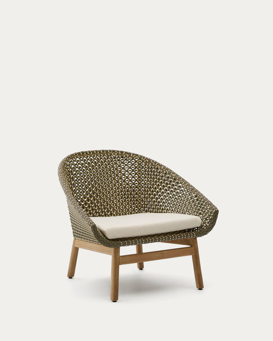 Olbia armchair made of synthetic rattan and FSC 100% solid teak wood