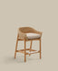 Galea stool in FSC 100% solid teak wood and synthetic rattan 65cm