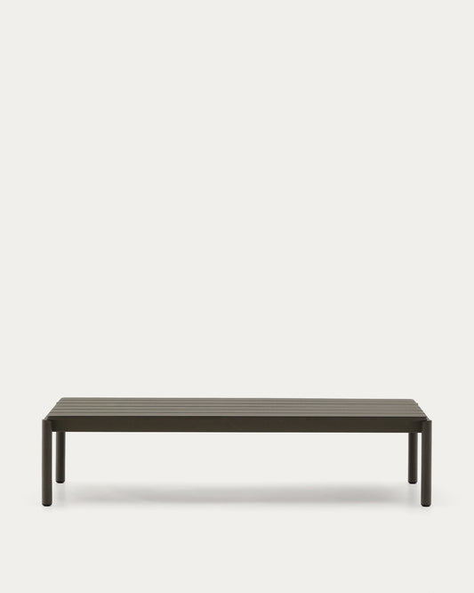 Sorells coffee table in green aluminum 63 x 144,6 cm