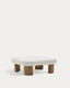 Labra coffee table in cement and acacia wood 80 x 80 cm FSC 100%