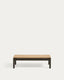 Sorells coffee table in green aluminum and teak wood 52,4 x 91 cm FSC 100%