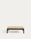 Sorells coffee table in gray aluminum and teak wood 89 x 91 cm FSC 100%