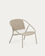 Stackable Atrani armchair in galvanized steel and taupe rope