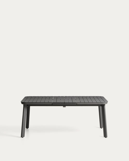 Izola extendable outdoor table in aluminium with graphite finish 185 (235) x 100cm