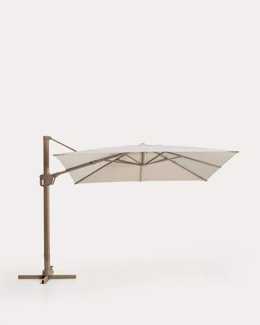 Noli beige cantilever parasol with taupe aluminium structure 300 x 300cm