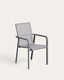Canea stackable outdoor chair in grey texteline and graphite aluminium