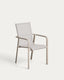 Canea stackable outdoor chair in beige texteline and taupe aluminium